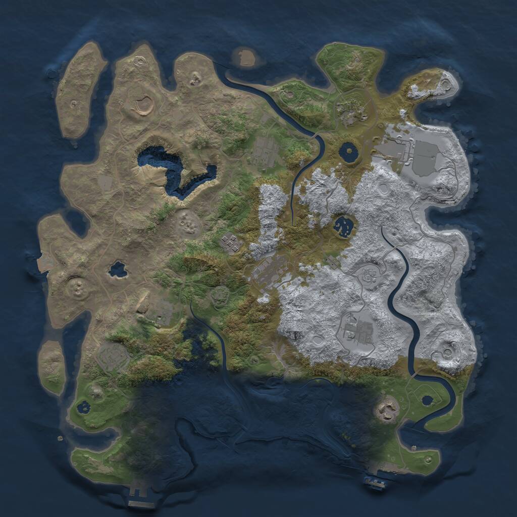 Rust Map: Procedural Map, Size: 4000, Seed: 890824703, 17 Monuments