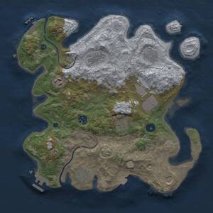 Thumbnail Rust Map: Procedural Map, Size: 3500, Seed: 1296491726, 14 Monuments