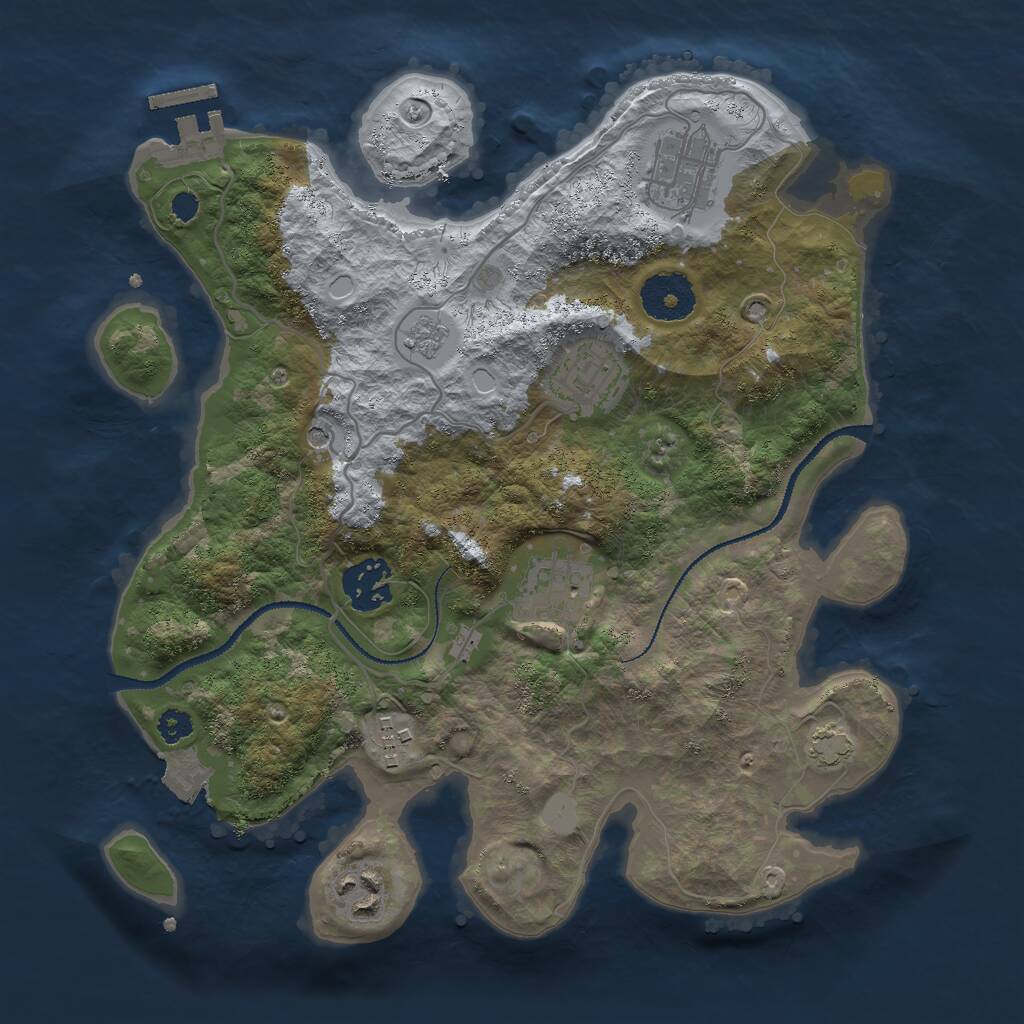 Rust Map: Procedural Map, Size: 3000, Seed: 963876, 11 Monuments