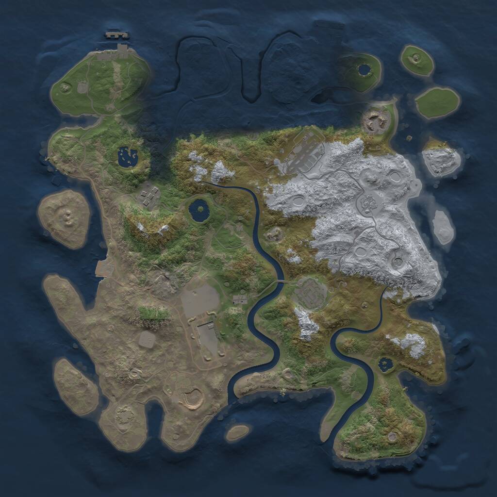 Rust Map: Procedural Map, Size: 3500, Seed: 11010225, 13 Monuments