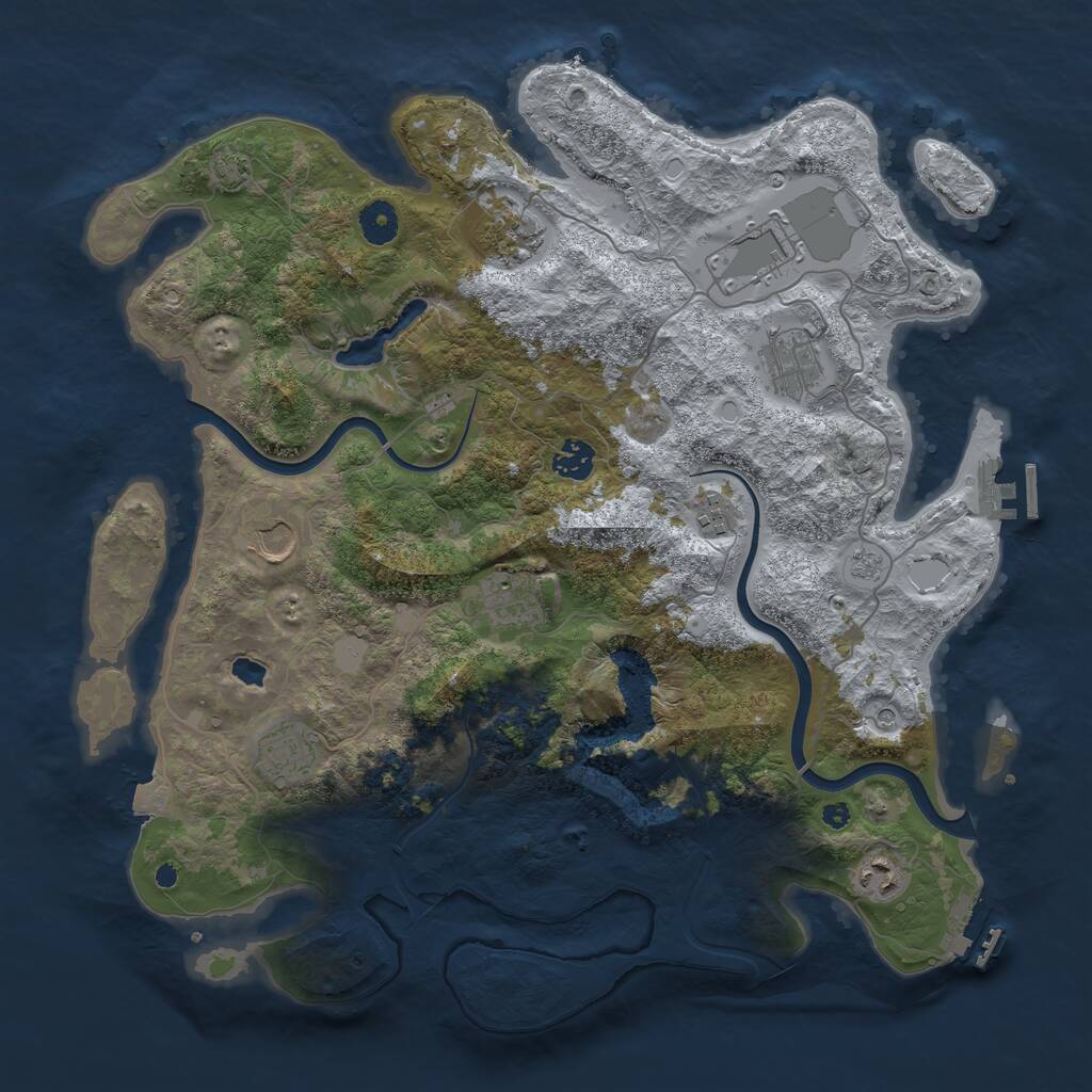 Rust Map: Procedural Map, Size: 4000, Seed: 1821256783, 15 Monuments