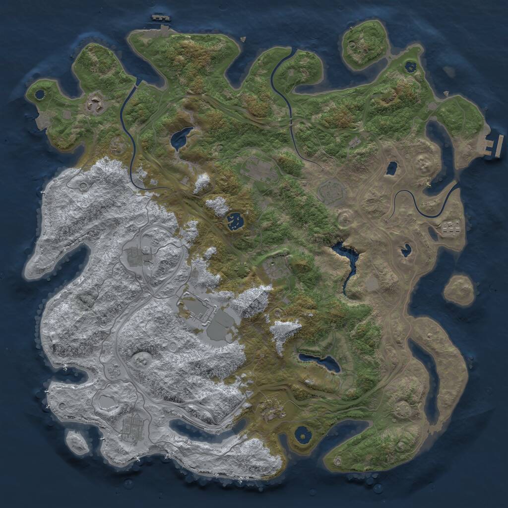 Rust Map: Procedural Map, Size: 4500, Seed: 669429423, 16 Monuments
