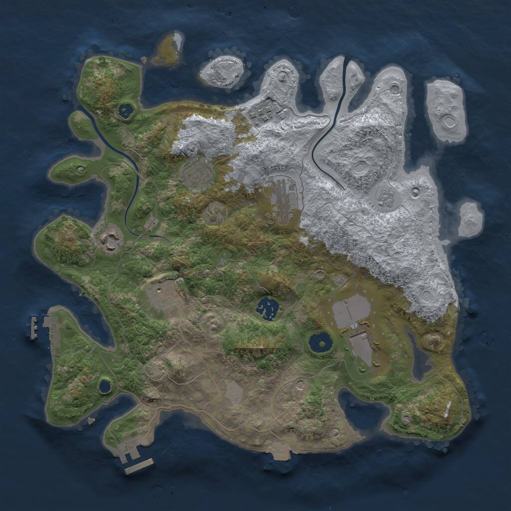 Rust Map: Procedural Map, Size: 3500, Seed: 20982, 13 Monuments