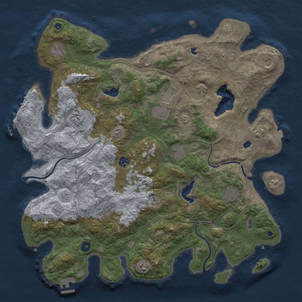 Rust Map: Procedural Map, Size: 4500, Seed: 1537652250, 16 Monuments