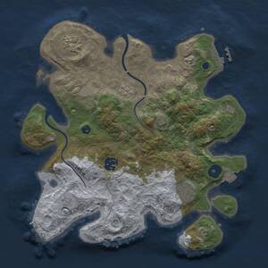 Thumbnail Rust Map: Procedural Map, Size: 3000, Seed: 2115811540, 9 Monuments