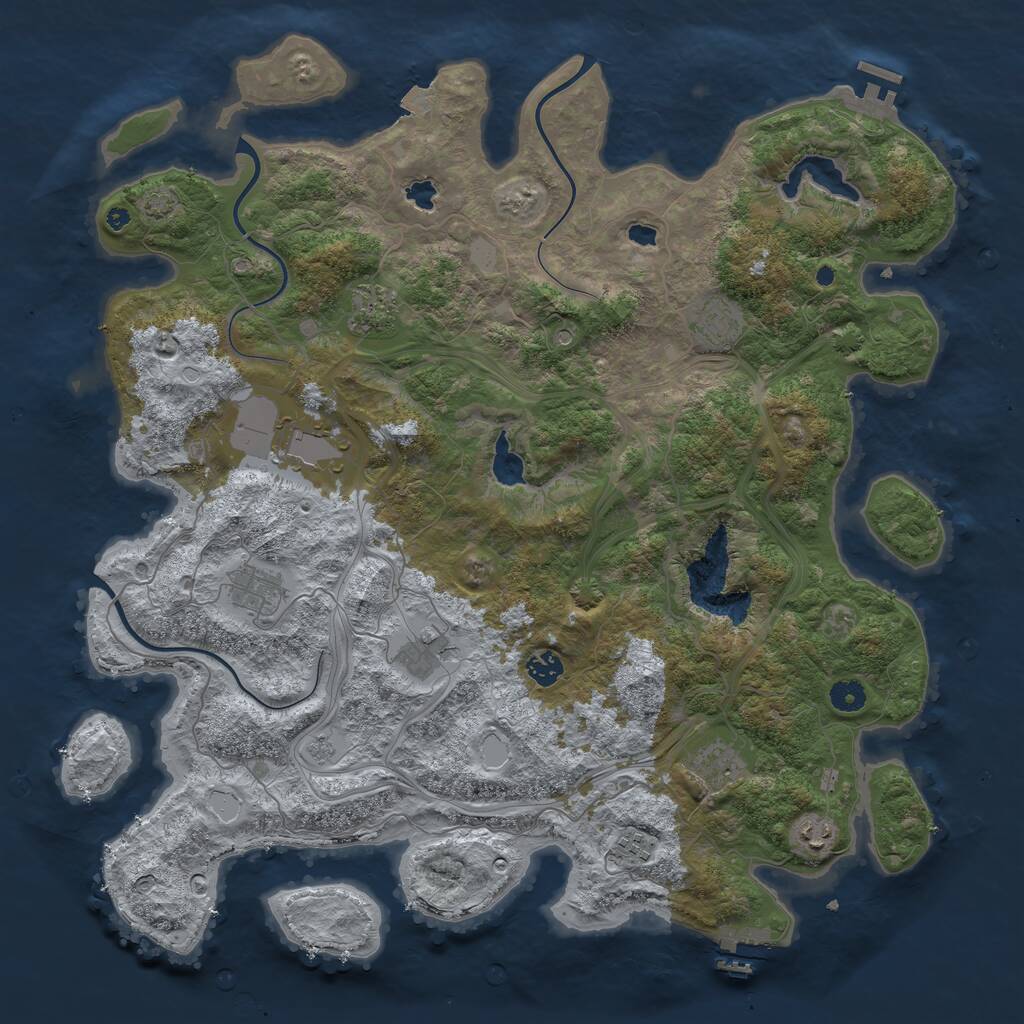 Rust Map: Procedural Map, Size: 4500, Seed: 2435454, 15 Monuments