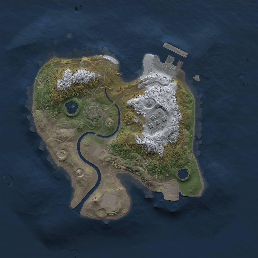 Rust Map: Procedural Map, Size: 2000, Seed: 4723489, 4 Monuments