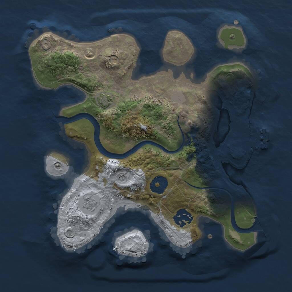 Rust Map: Procedural Map, Size: 2500, Seed: 35000, 6 Monuments