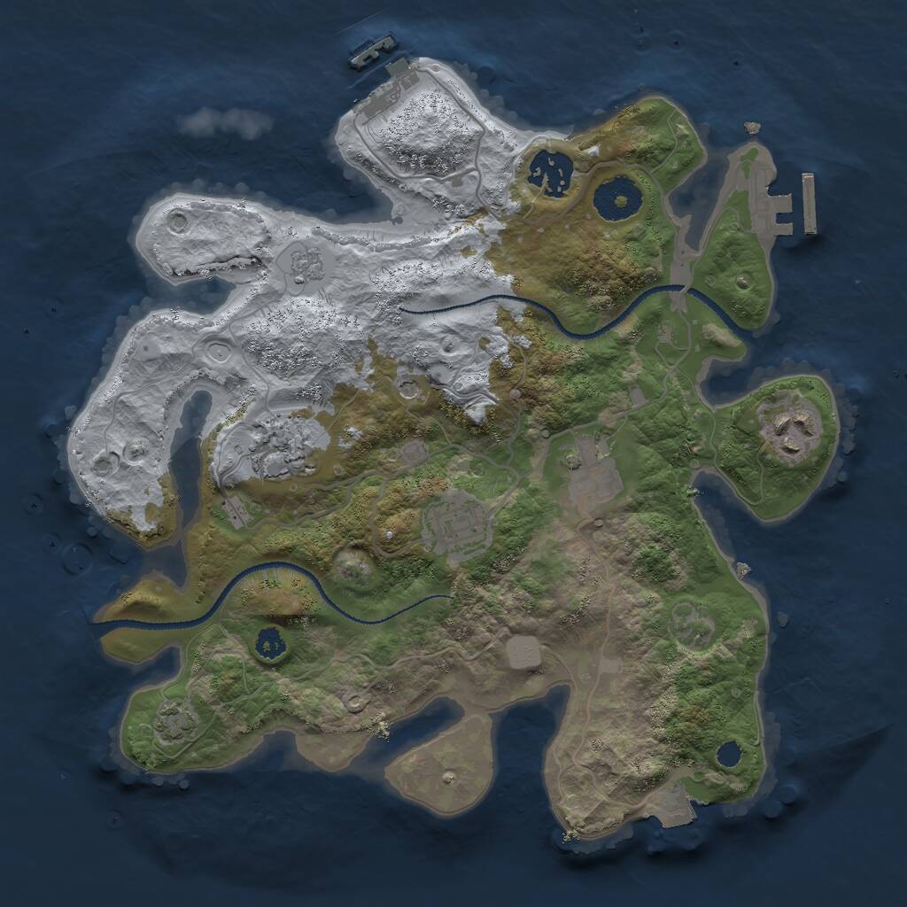 Rust Map: Procedural Map, Size: 3000, Seed: 1522061729, 11 Monuments