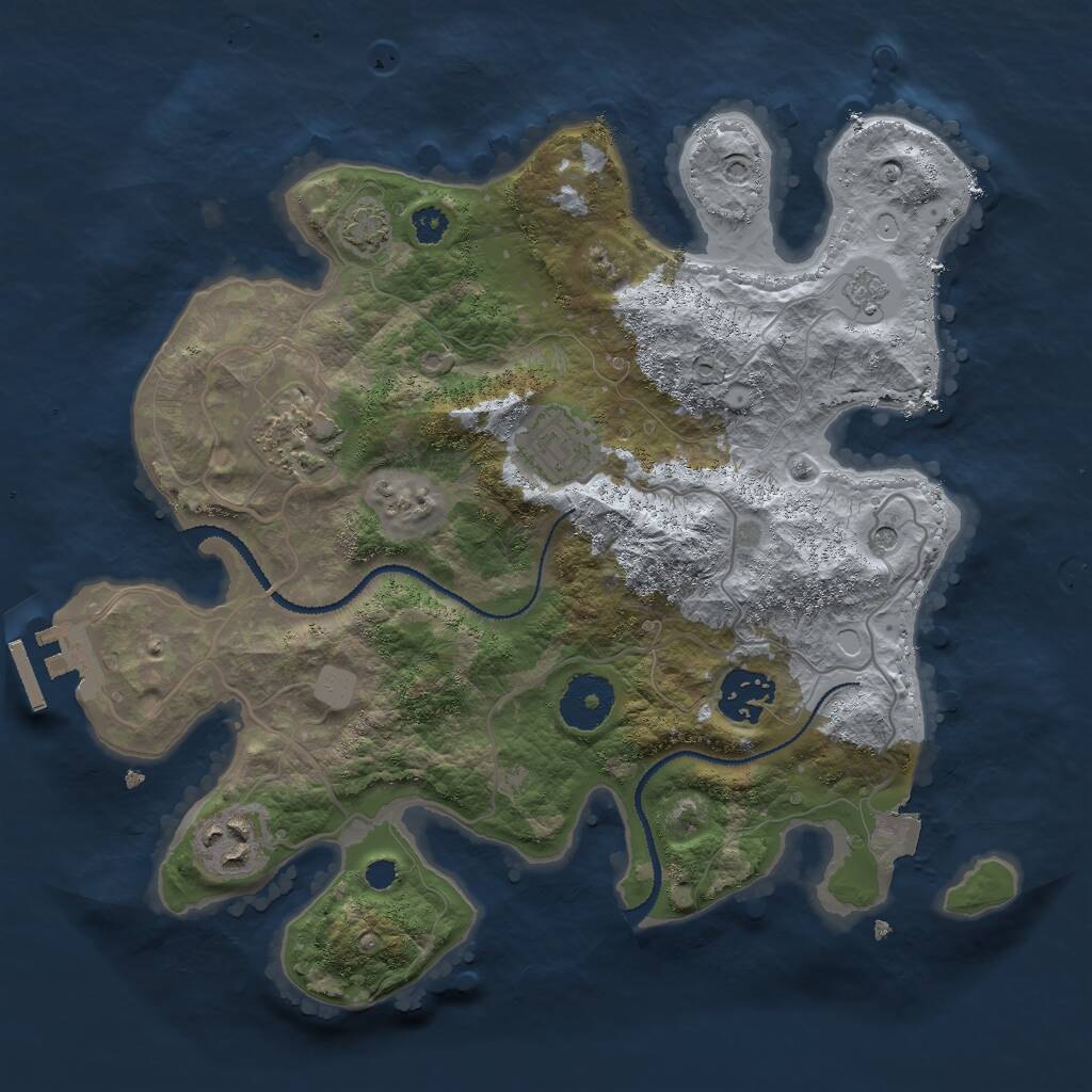 Rust Map: Procedural Map, Size: 3000, Seed: 1656122985, 9 Monuments