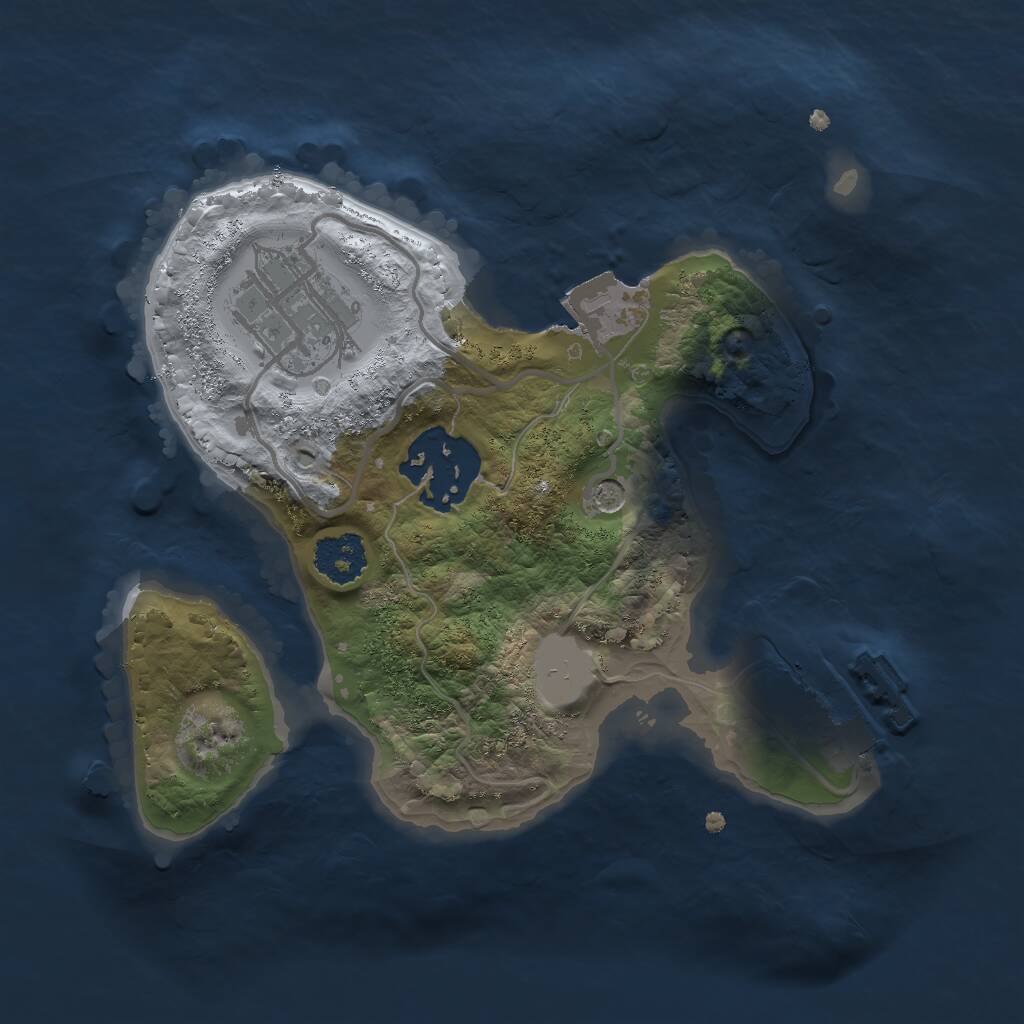 Rust Map: Procedural Map, Size: 2000, Seed: 780093602, 5 Monuments