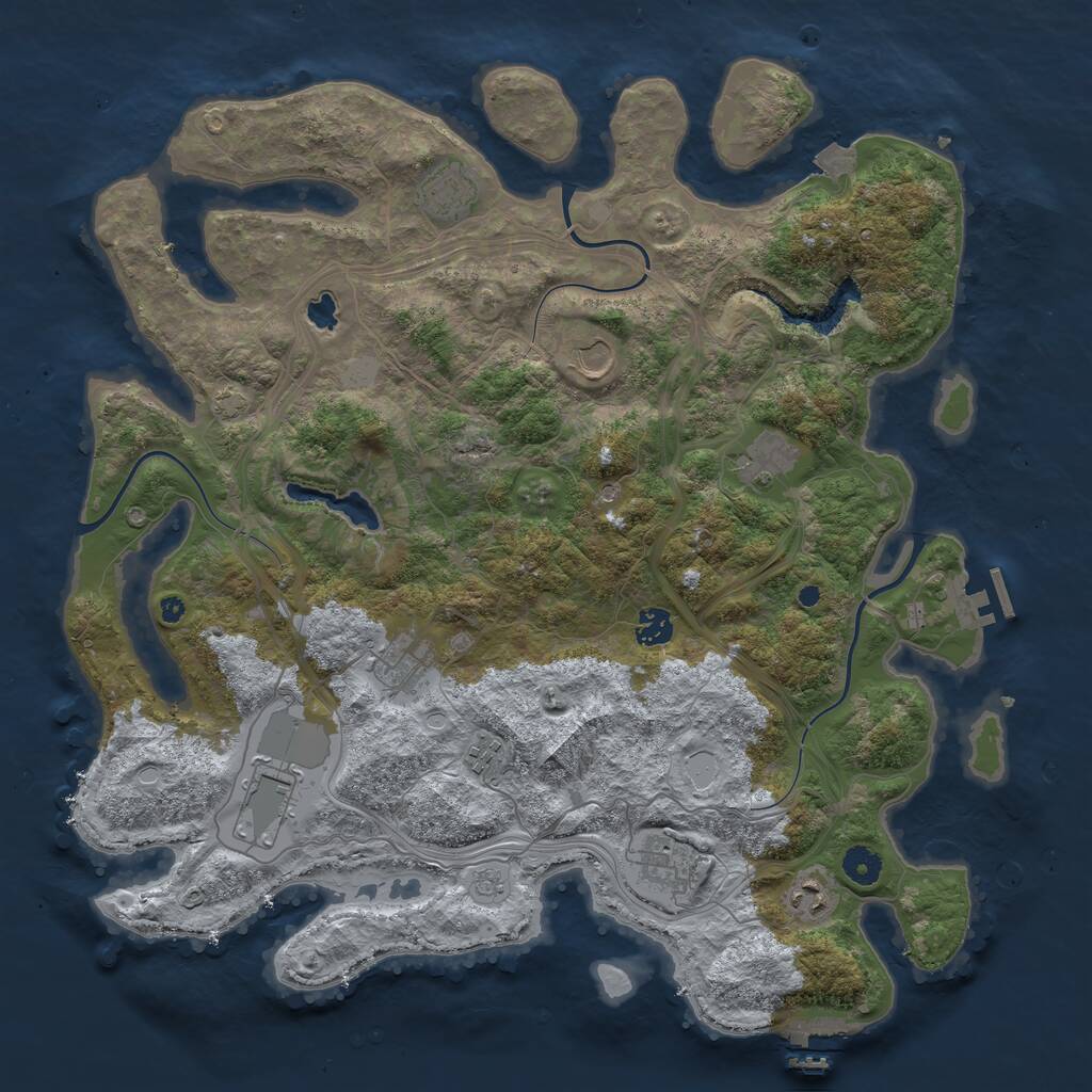 Rust Map: Procedural Map, Size: 4250, Seed: 23303, 15 Monuments