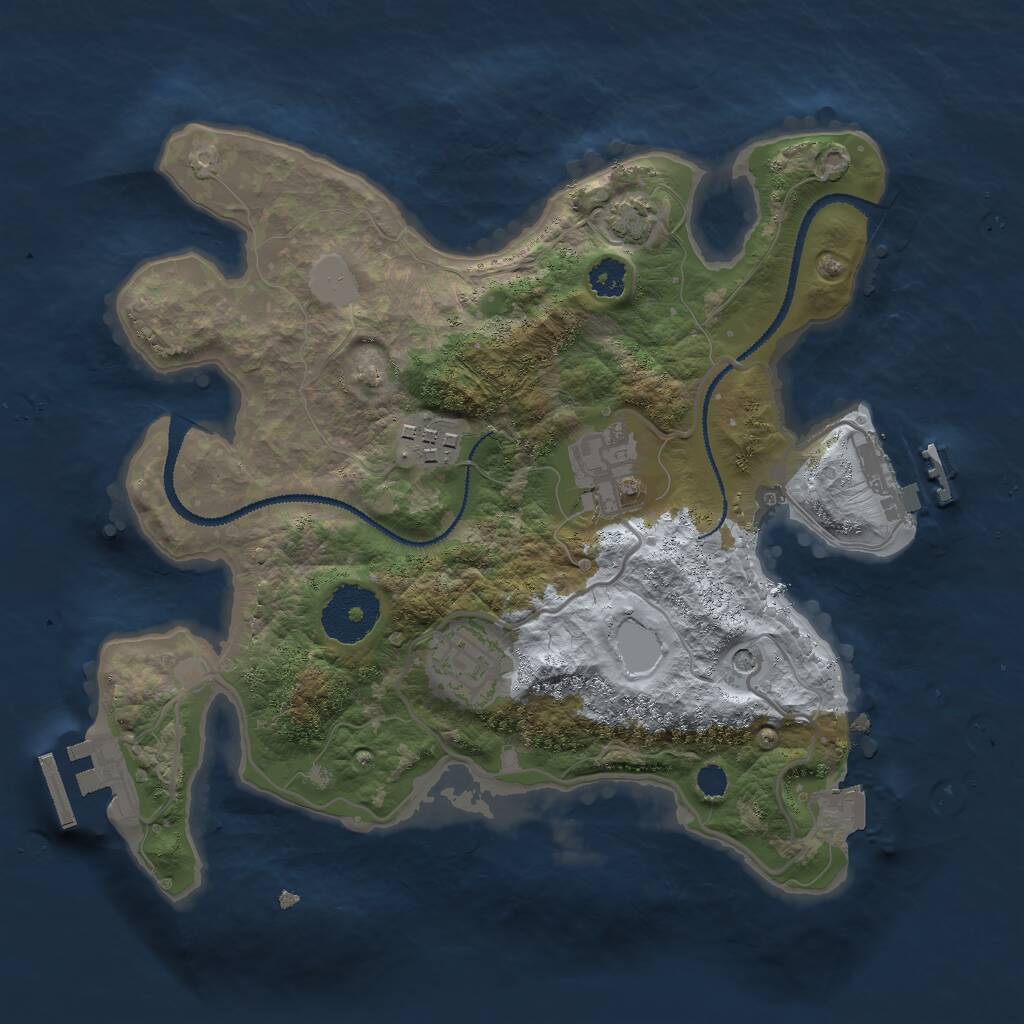 Rust Map: Procedural Map, Size: 2700, Seed: 558862019, 8 Monuments