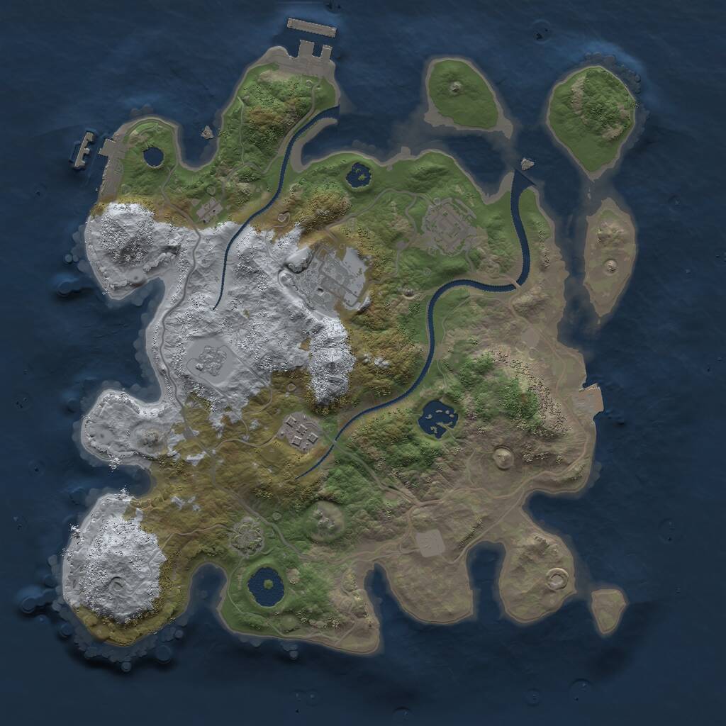 Rust Map: Procedural Map, Size: 3000, Seed: 922569002, 9 Monuments
