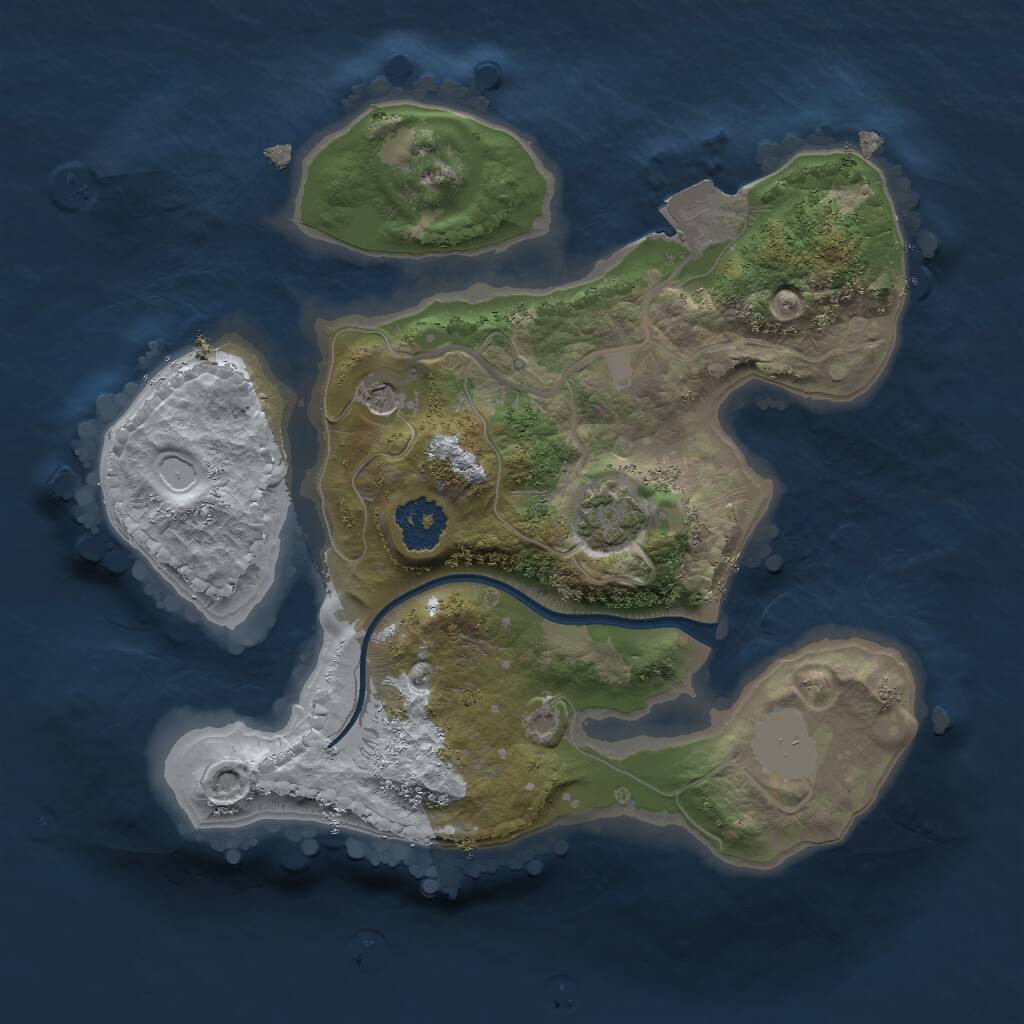 Rust Map: Procedural Map, Size: 2000, Seed: 1440071172, 3 Monuments
