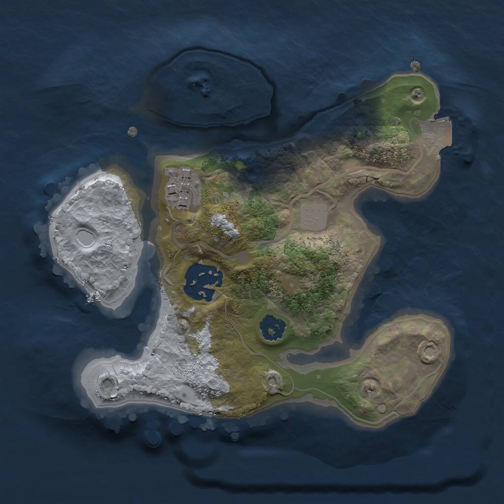 Rust Map: Procedural Map, Size: 2000, Seed: 1440071172, 3 Monuments