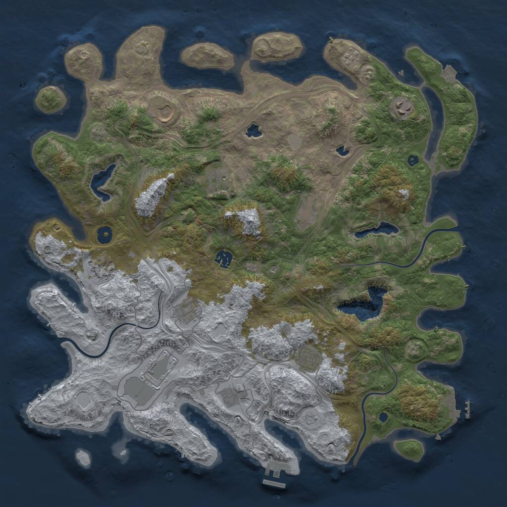Rust Map: Procedural Map, Size: 4500, Seed: 785992301, 17 Monuments
