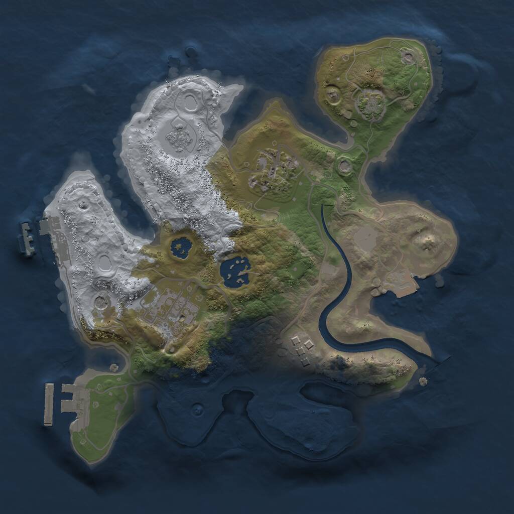 Rust Map: Procedural Map, Size: 2450, Seed: 55, 10 Monuments