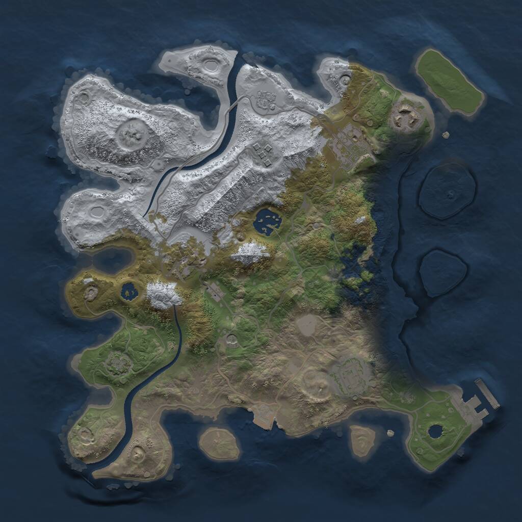 Rust Map: Procedural Map, Size: 3000, Seed: 56843, 11 Monuments
