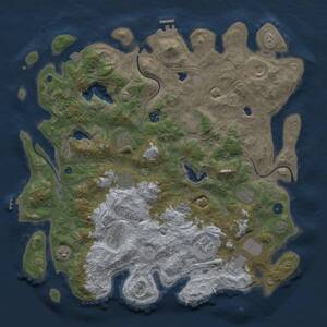 Thumbnail Rust Map: Procedural Map, Size: 4500, Seed: 1354328848, 17 Monuments