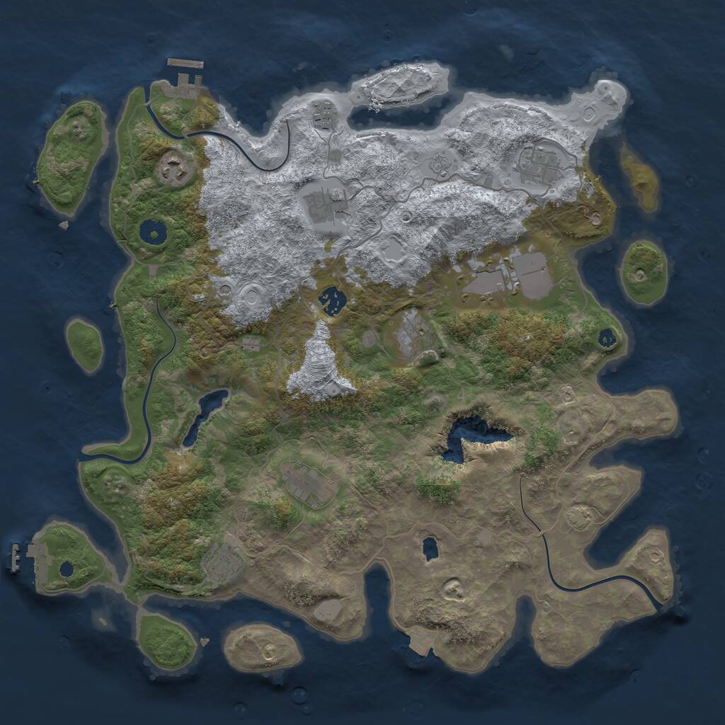 Rust Map: Procedural Map, Size: 4049, Seed: 1350613912, 15 Monuments