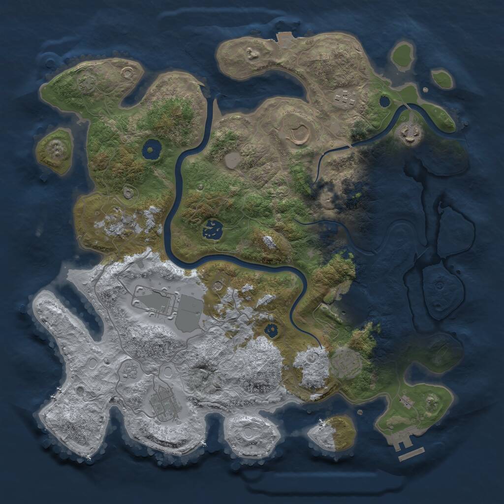 Rust Map: Procedural Map, Size: 3750, Seed: 1311566085, 14 Monuments