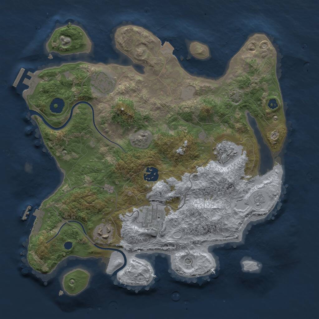 Rust Map: Procedural Map, Size: 3188, Seed: 481981, 11 Monuments