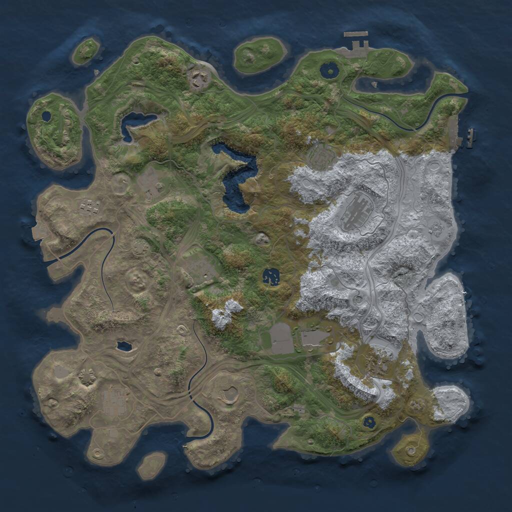 Rust Map: Procedural Map, Size: 4250, Seed: 2014685064, 17 Monuments