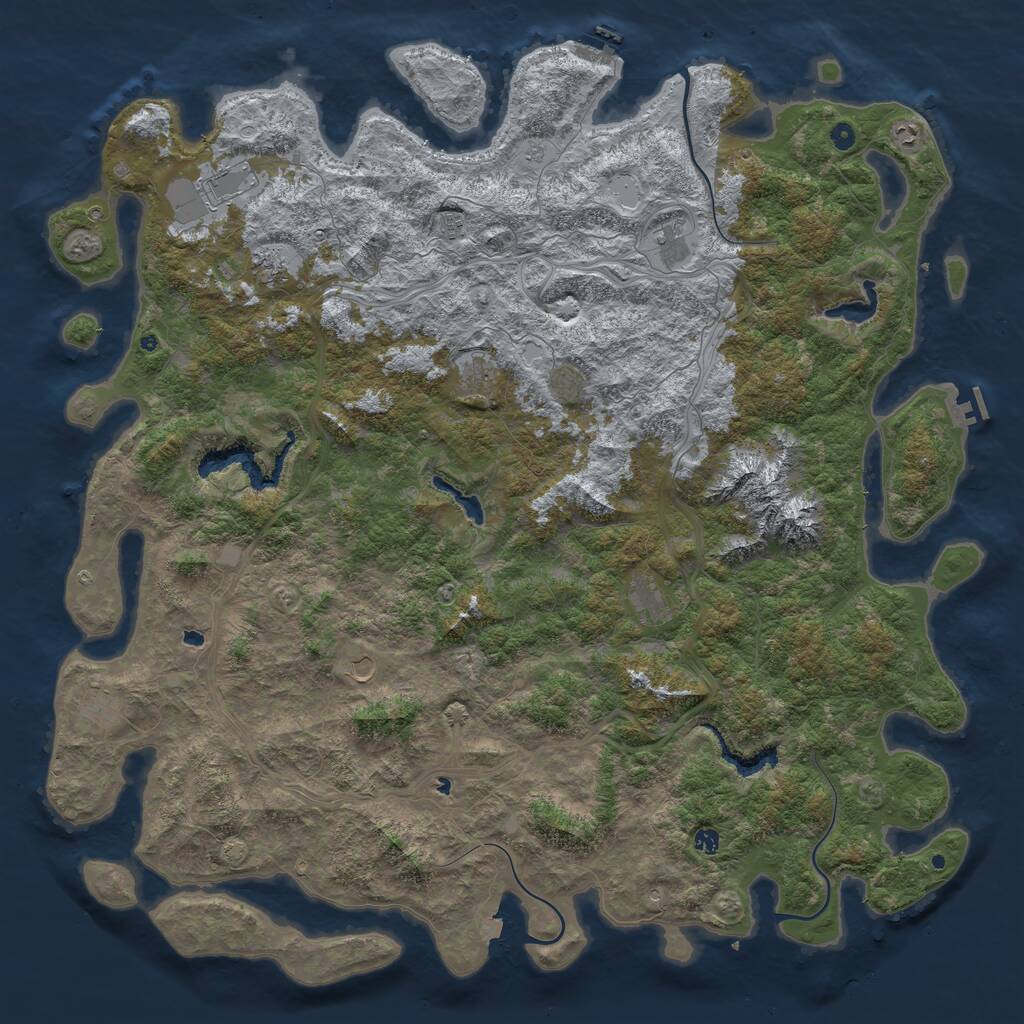Rust Map: Procedural Map, Size: 6000, Seed: 1518056799, 17 Monuments