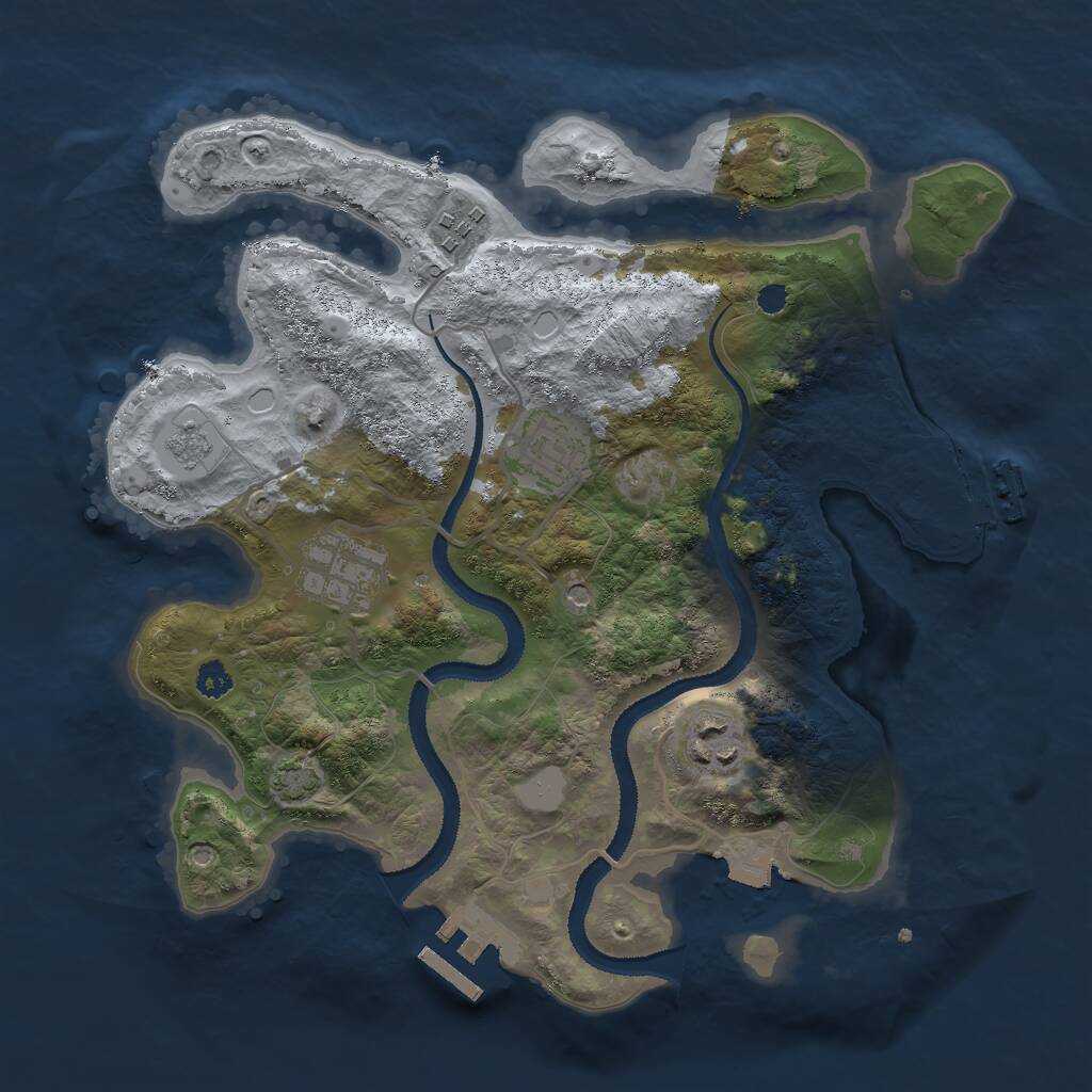 Rust Map: Procedural Map, Size: 3000, Seed: 1577137660, 10 Monuments