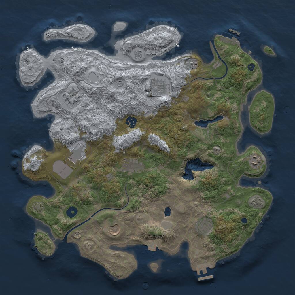 Rust Map: Procedural Map, Size: 4000, Seed: 1577137660, 15 Monuments