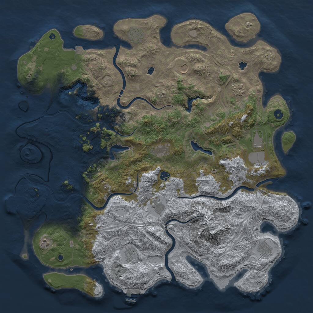 Rust Map: Procedural Map, Size: 5000, Seed: 1518826634, 17 Monuments
