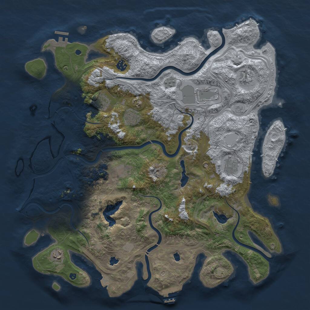 Rust Map: Procedural Map, Size: 4500, Seed: 2117702518, 15 Monuments