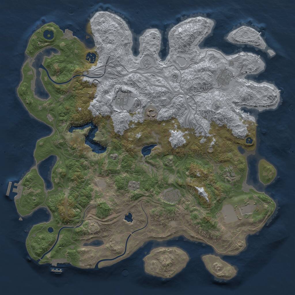 Rust Map: Procedural Map, Size: 4250, Seed: 1848224969, 14 Monuments