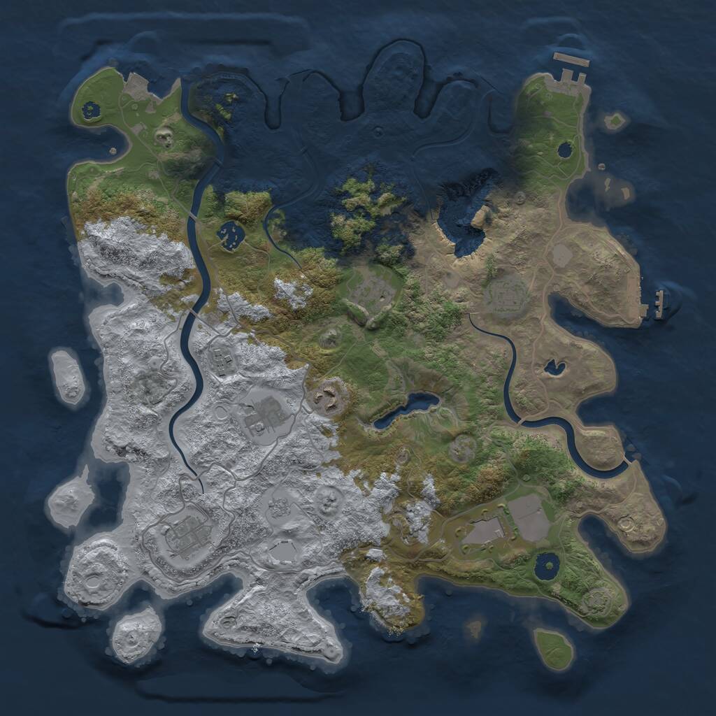 Rust Map: Procedural Map, Size: 4000, Seed: 1274949475, 15 Monuments