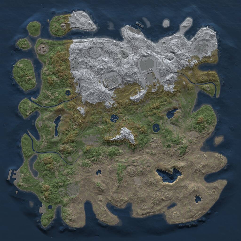 Rust Map: Procedural Map, Size: 4500, Seed: 261427, 15 Monuments