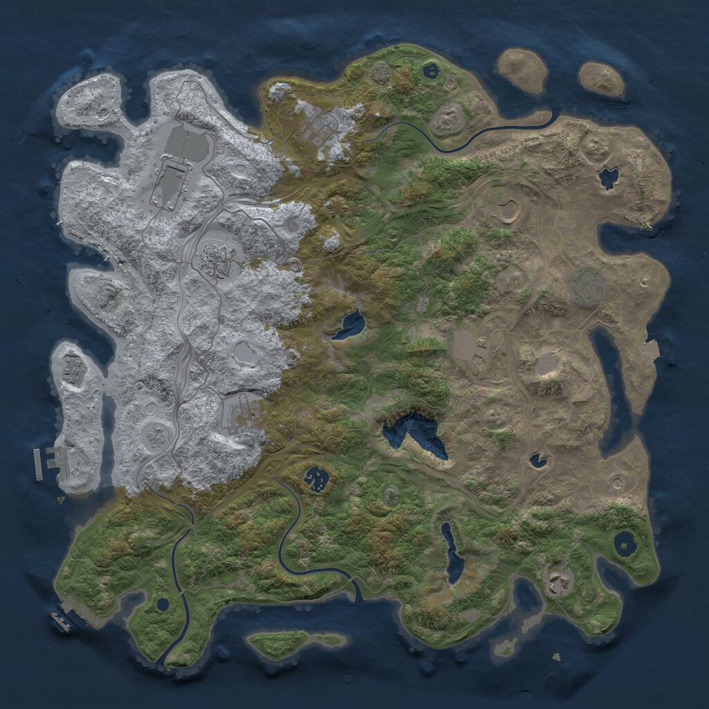 Rust Map: Procedural Map, Size: 4500, Seed: 31232, 16 Monuments
