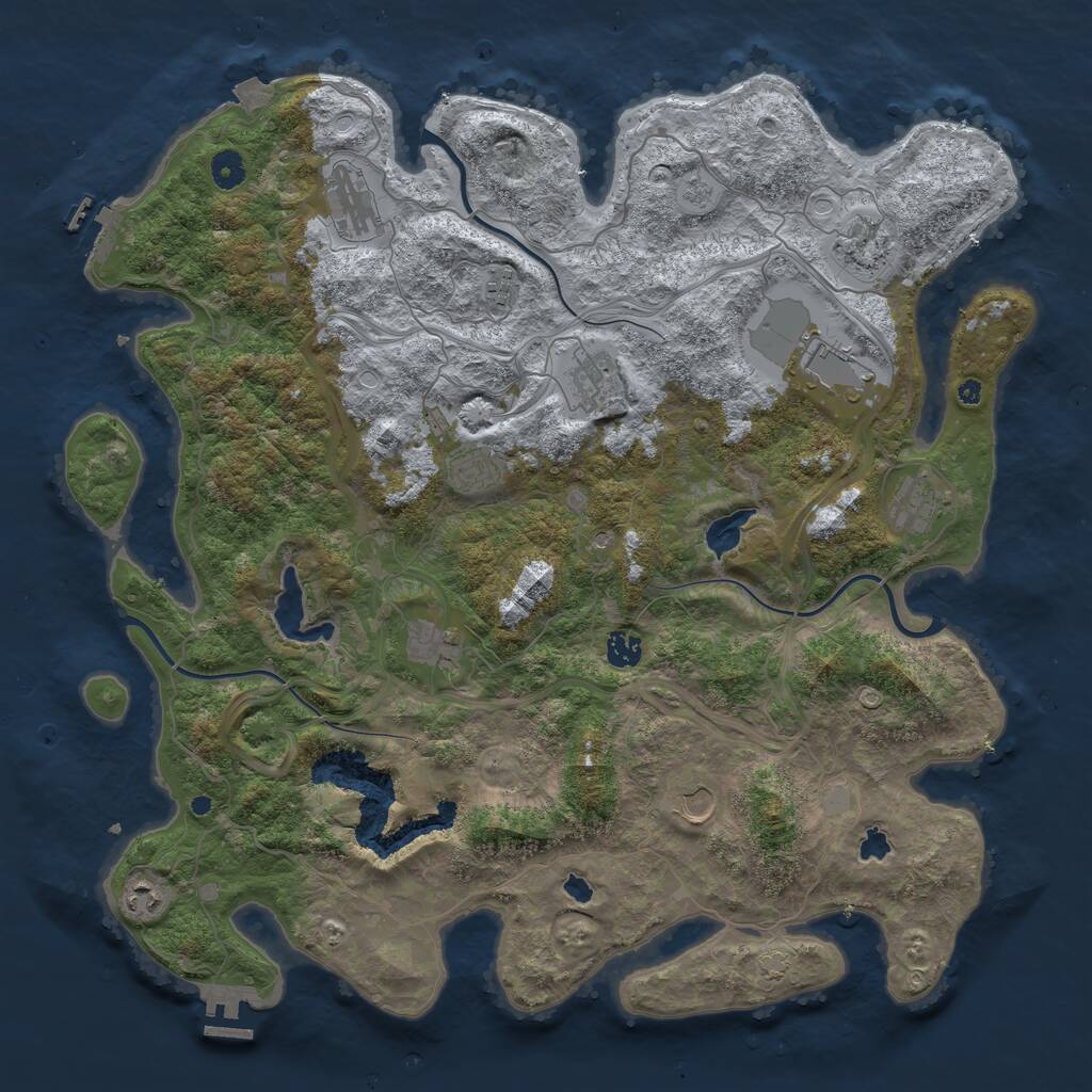 Rust Map: Procedural Map, Size: 4500, Seed: 34234, 17 Monuments