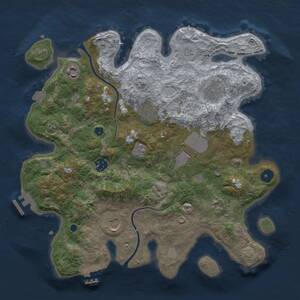 Thumbnail Rust Map: Procedural Map, Size: 3500, Seed: 812646526, 14 Monuments