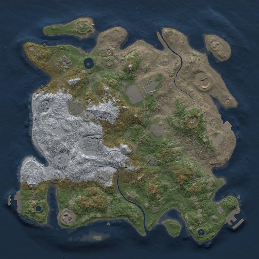 Rust Map: Procedural Map, Size: 3750, Seed: 1517374724, 14 Monuments