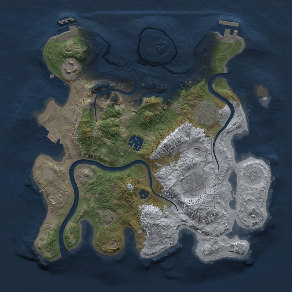 Rust Map: Procedural Map, Size: 3000, Seed: 5876324, 10 Monuments