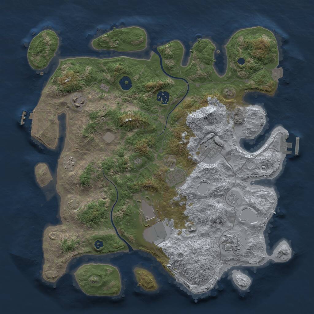 Rust Map: Procedural Map, Size: 3600, Seed: 1230, 13 Monuments