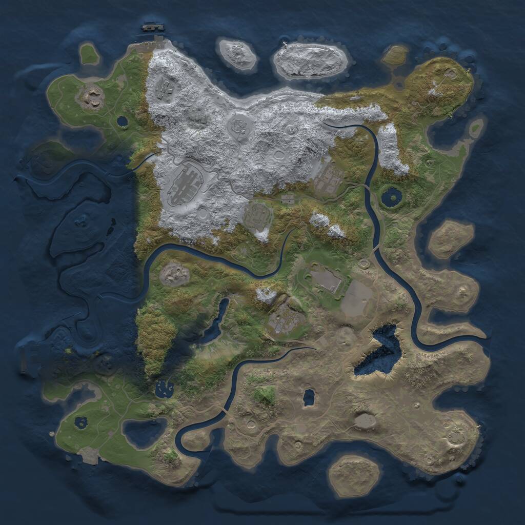 Rust Map: Procedural Map, Size: 4000, Seed: 1063992102, 14 Monuments
