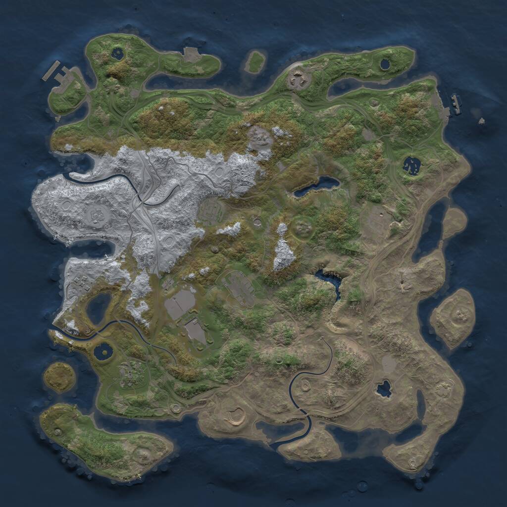 Rust Map: Procedural Map, Size: 4250, Seed: 1183555983, 15 Monuments