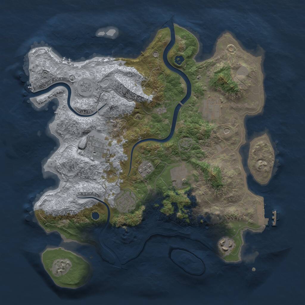 Rust Map: Procedural Map, Size: 3250, Seed: 1650489271, 11 Monuments
