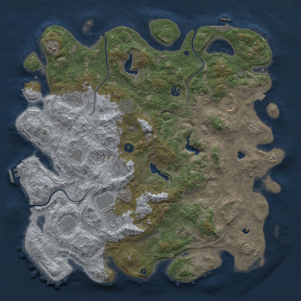 Rust Map: Procedural Map, Size: 4750, Seed: 1117398599, 17 Monuments