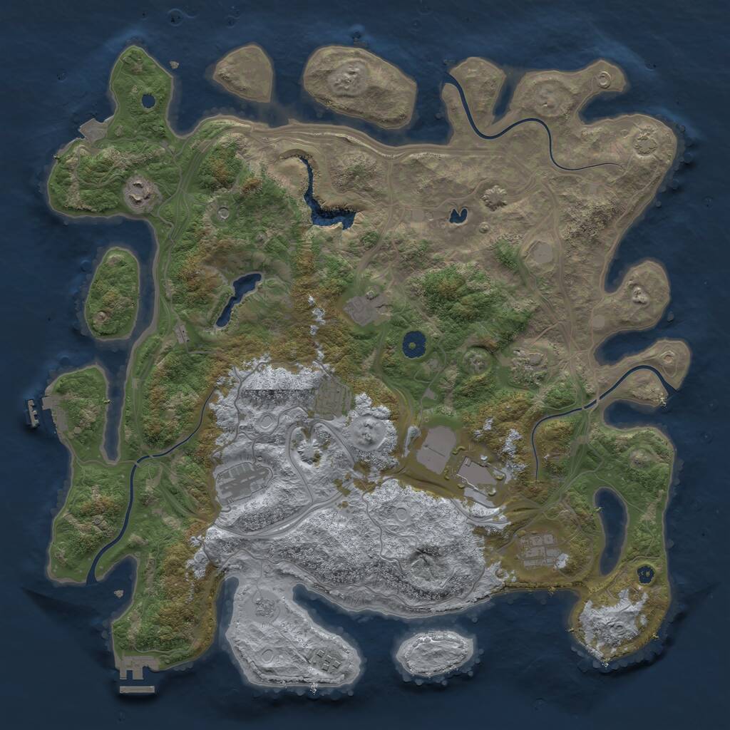 Rust Map: Procedural Map, Size: 4250, Seed: 1197946732, 14 Monuments