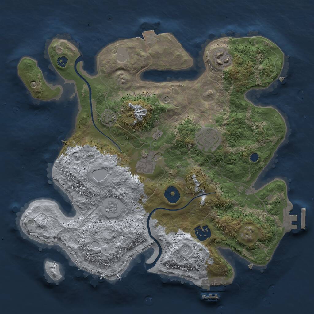 Rust Map: Procedural Map, Size: 3000, Seed: 35005781, 10 Monuments