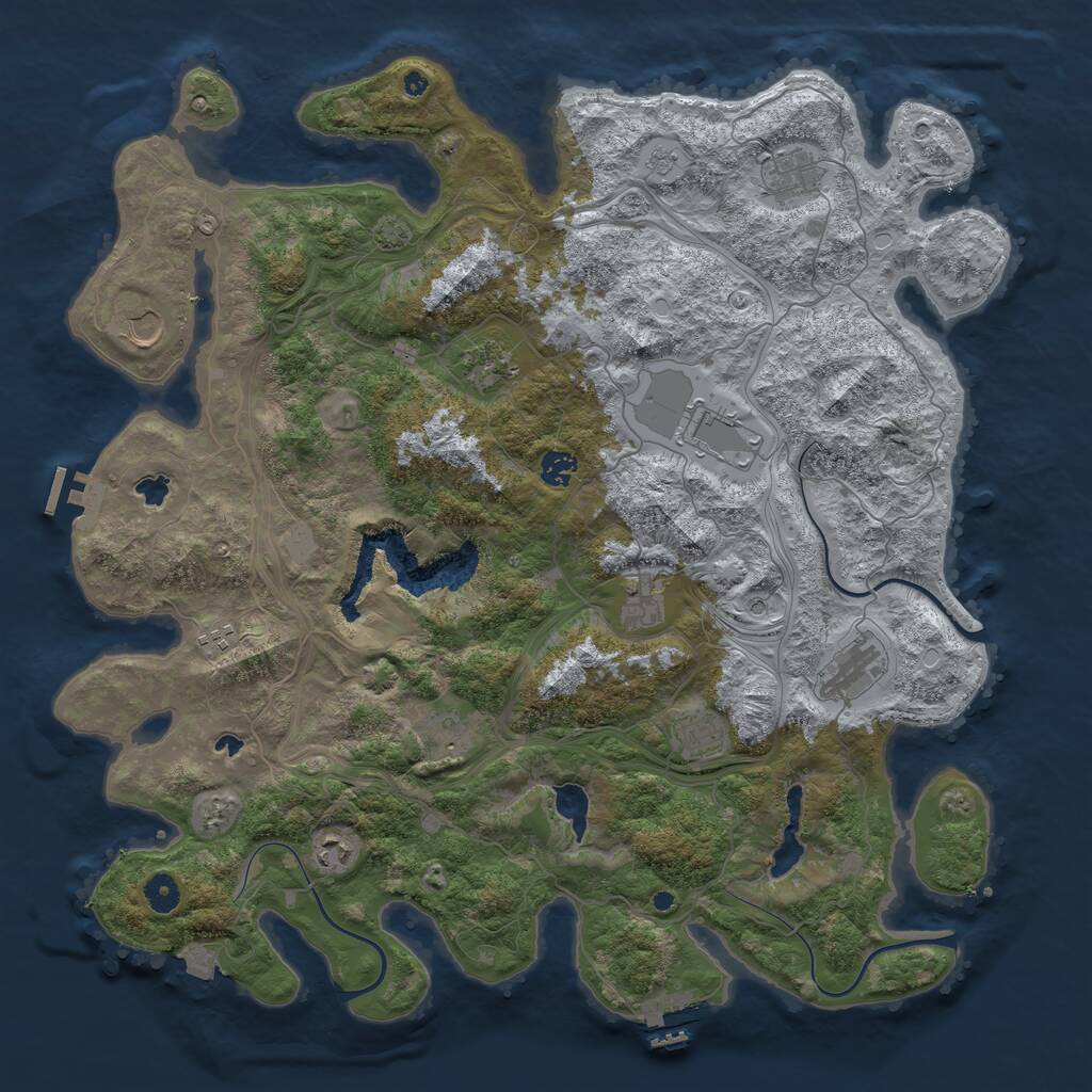 Rust Map: Procedural Map, Size: 4500, Seed: 31231, 17 Monuments