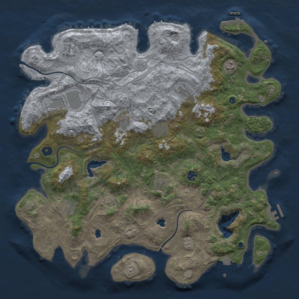 Rust Map: Procedural Map, Size: 4500, Seed: 8912383, 16 Monuments